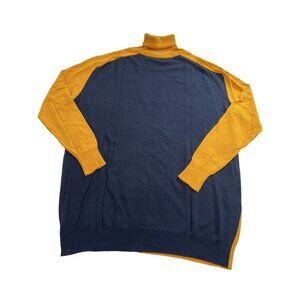 MOS Edition Seoul Korea Turtleneck Sweater Dress in Blue/Yellow
